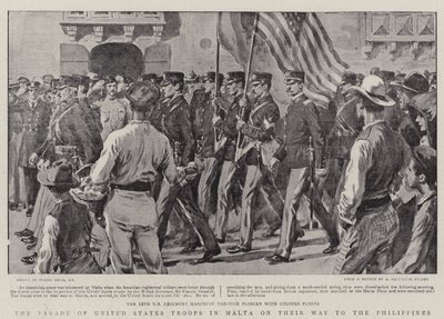 The Parade of United States Troops in Malta on their Way to the Philippines by Frank Dadd